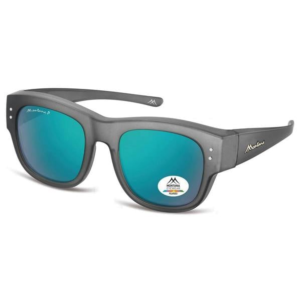 Montana Fit Over Glasses Sunglasses FO7 B Matte Grey Green Revo Mirror Polarized