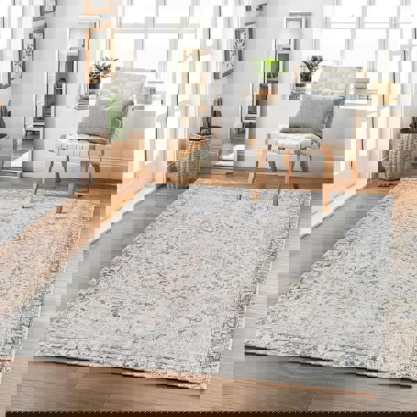 Livabliss Amelie-Washable Grey Pink Traditional Vintage Boho Rug