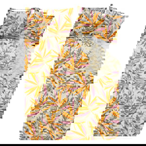 Smart Living Luxury Super Soft Reversible Bright Leaves Duvet Cover With Pillowcase