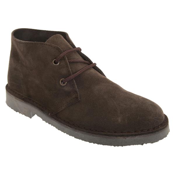 Roamers Adults Unisex Real Suede Unlined Desert Boots - Dark Brown