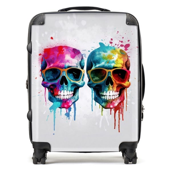 Warren Reed Splashart Happy Skeletons Suitcase