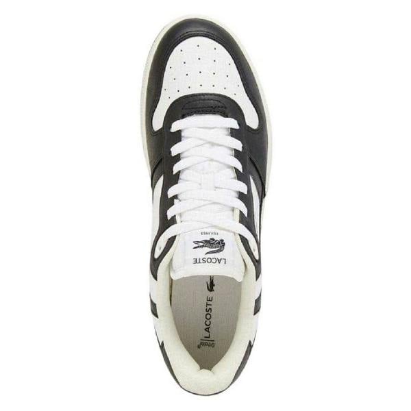 Lacoste Mens T-Clip Leather Low Cut Flat Trainers - White/Black - 