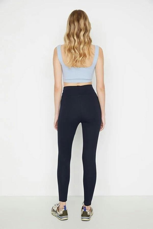 WOVCOR High Waist Elastic Knit Leggings with Elastic Waistband