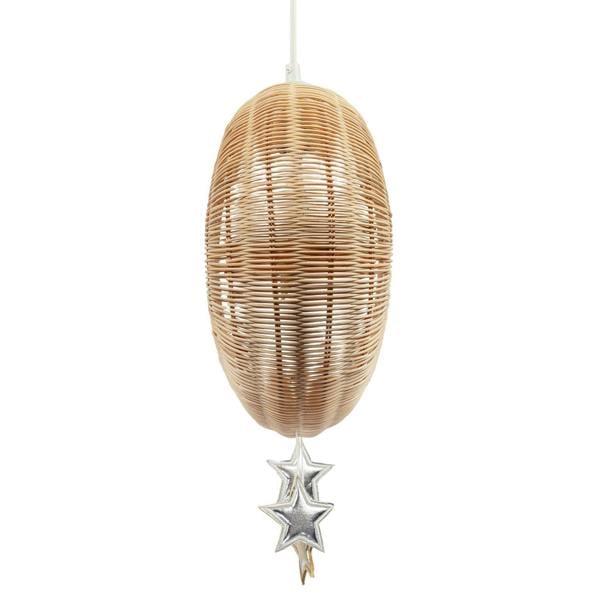 Whimsical Crescent Moon Pendant Light Shade with Silver and Gold Stars Image 5