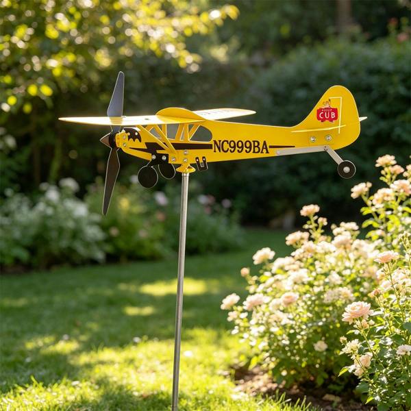 Leaper Airplane-Shaped Garden Windmill Decoration