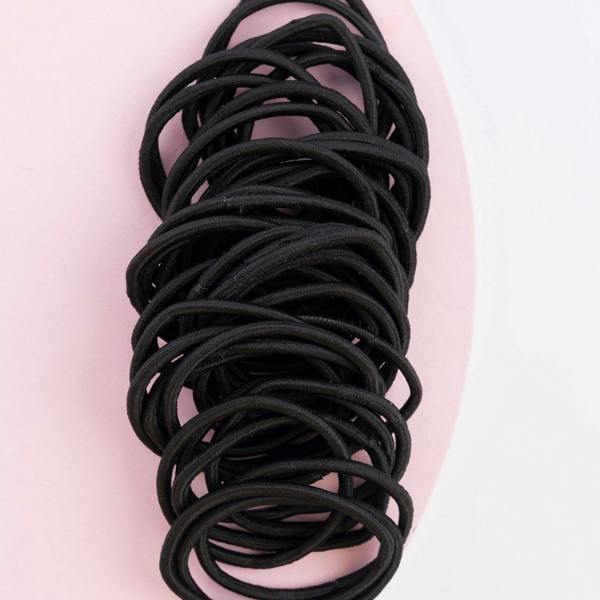 Brushworks Classic Black Hairbands - 40 Pack