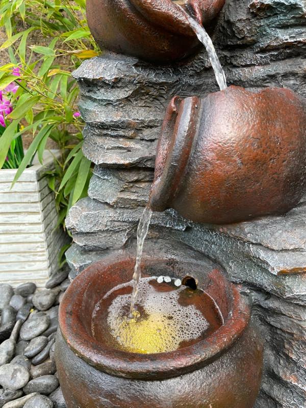 Tranquillity Water Features Mini 4 Pots on Stone Traditional Water Feature
