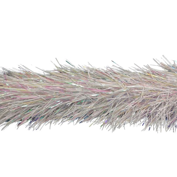 Samuel Alexander 2m x 10cm Festive Tinsel Garland Christmas Tree Decoration Iridescent White