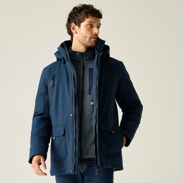 Regatta Mens Marron Waterproof Insulated Jacket - Navy