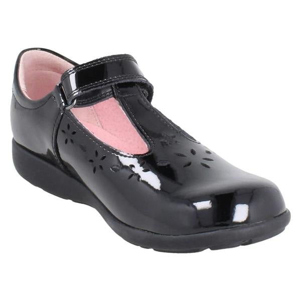 Start-rite Girls Startrite Flower Punch Detail T-Bar School Shoes Charlotte