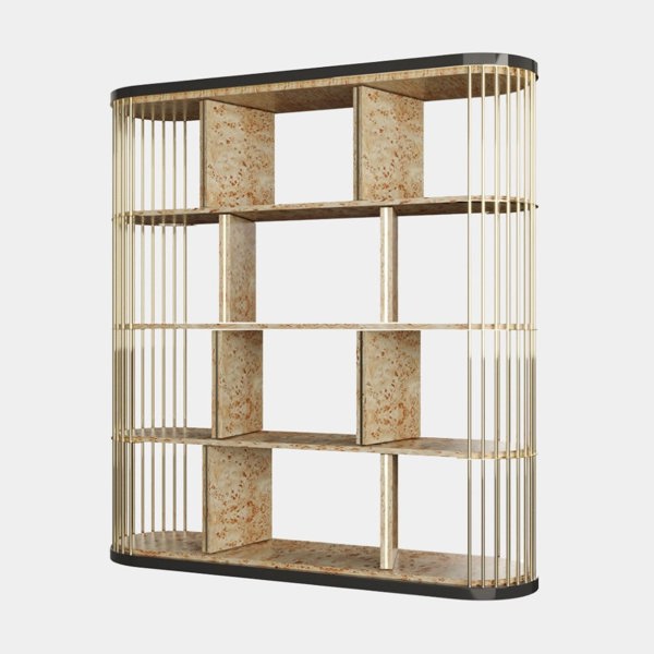 Castro Lighting Antonella Sleek Gold & Brass Decorative Bookshelf