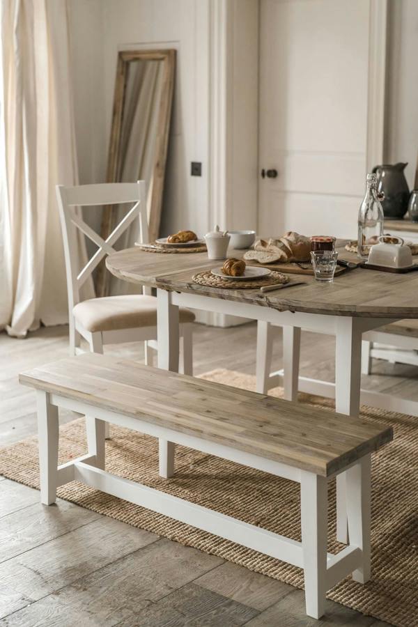 Statement Furniture Florence Bench Wooden Dining Table Seat 120cm Long