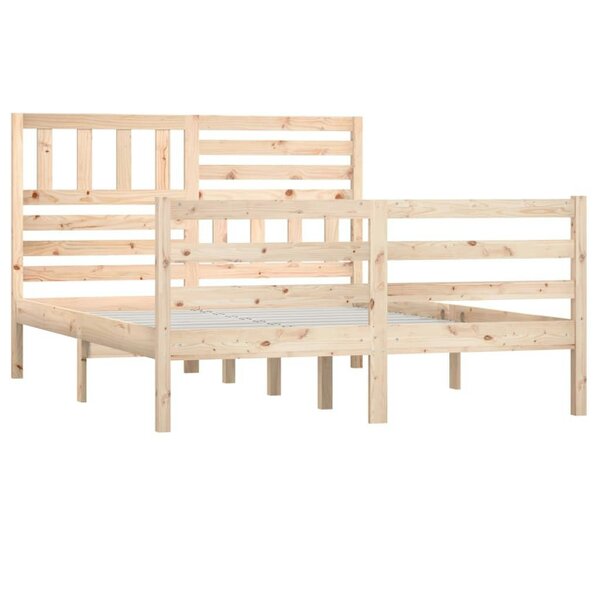 Berkfield Bed Frame Solid Wood 140x190 cm