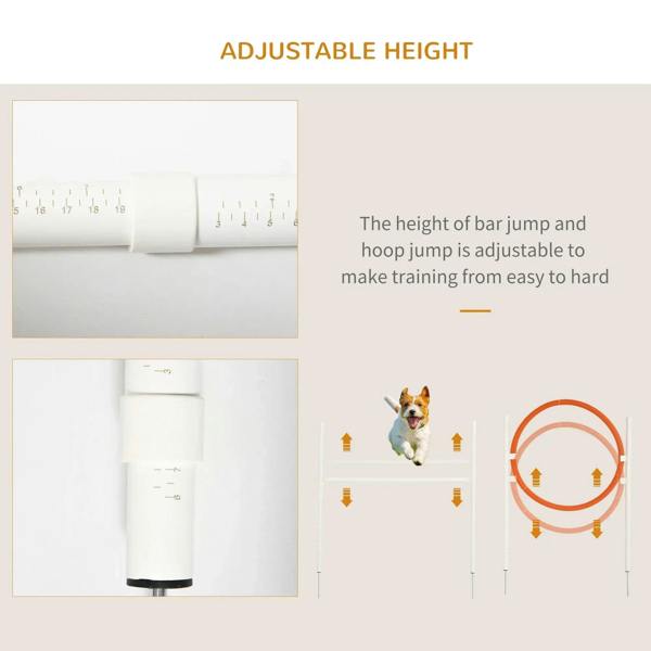 Dog agility training height-adjustable bar jump and hoop jump with adjustable parts