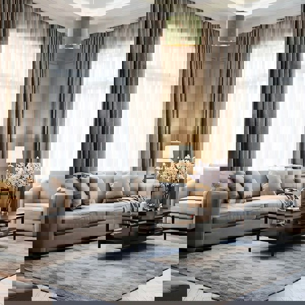 Woodland Animals and Forest Drum Lamp Shade with Olive Green Linen Image 7