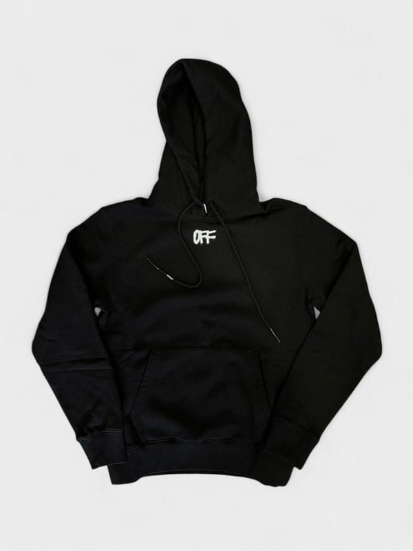 Off - White Zurich Slim Spray Hoodie Black White - Supplied FashionOff - White
