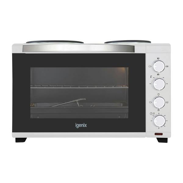 igenix 30L Mini Oven With Hotplates, White