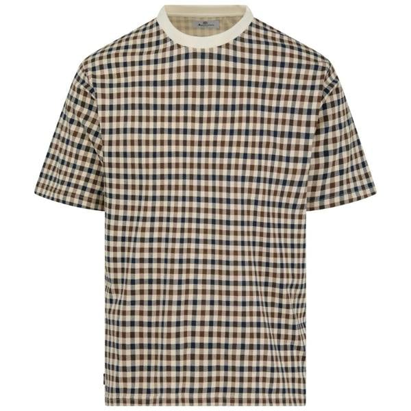 Aquascutum Active CHECK T SHIRT  AA B006 TS007 01 OLD WHITE T-Shirt Mens M