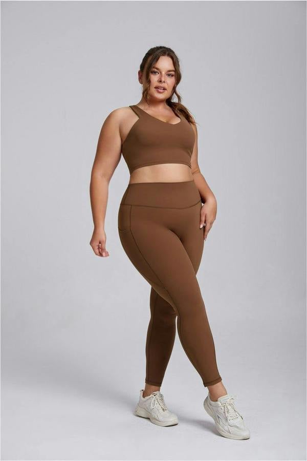 Anniou Plus Size Side Pocket Yoga Leggings