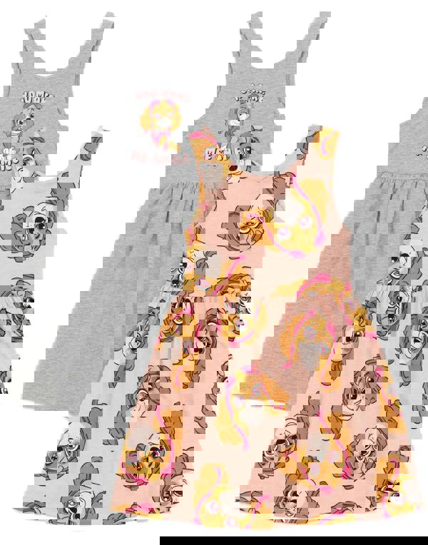 Paw Patrol Girls Grey Skye All-Over Print Sleeveless Skater Dress