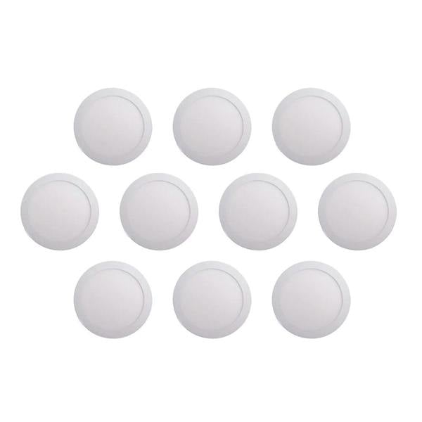 ENER-J 18W Recessed Round LED Downlight Panel, 220mm, 205mm Cut-Out, 3000K Warm White, 20,000 Hours, CE Driver, 2-Year Warranty - Pack of 4