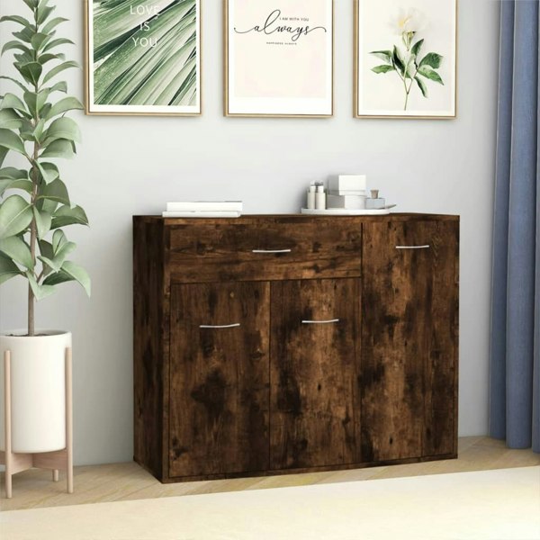 Berkfield Sideboard Smoked Oak 88x30x70 cm Engineered Wood