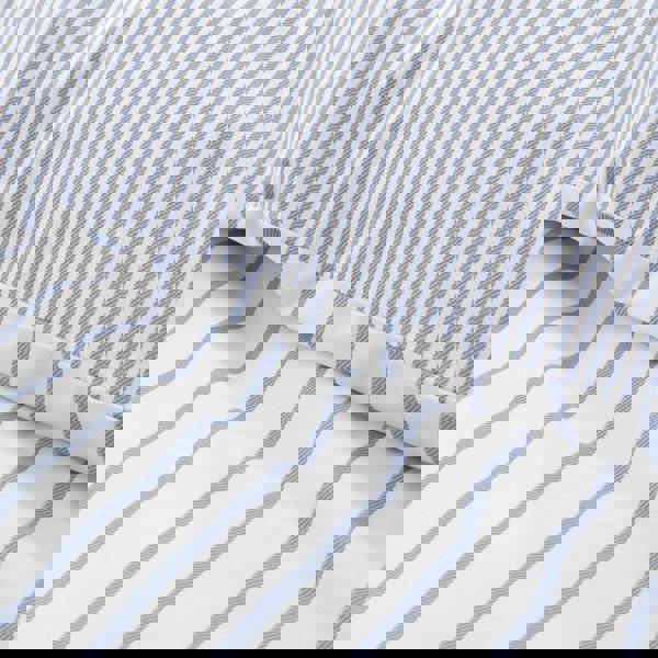 Bianca Hampton Stripe 200 Thread Count Cotton Reversible Duvet Cover Set Blue