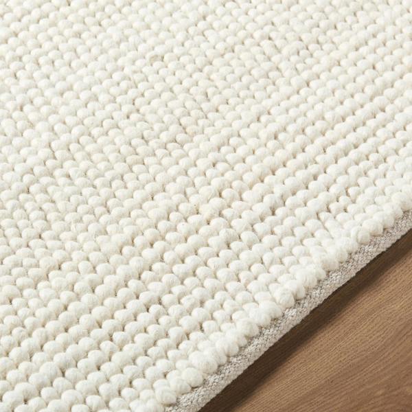 Livabliss Hazar-Hand Woven Ivory Cream Beige Wool Global Fringe Rug