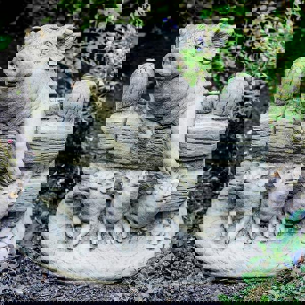 Pig Family Stone Cast Garden Ornament Stoneware Statues