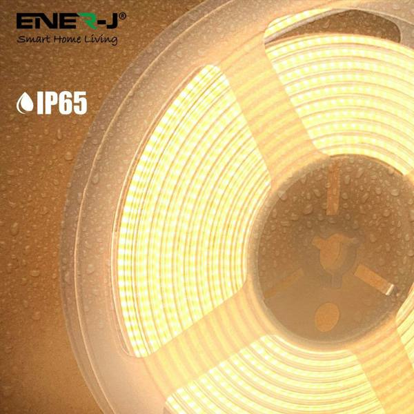 ENER-J 24V COB LED Strip Lights with 480 LEDs/M, 10W/M, 1020lm/M, CRI 90-92, 30m Roll, 4000K, IP20