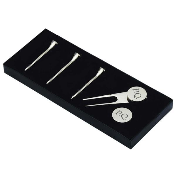 Personalised Silver Plated Golf Tee Gift Set - alternative angle