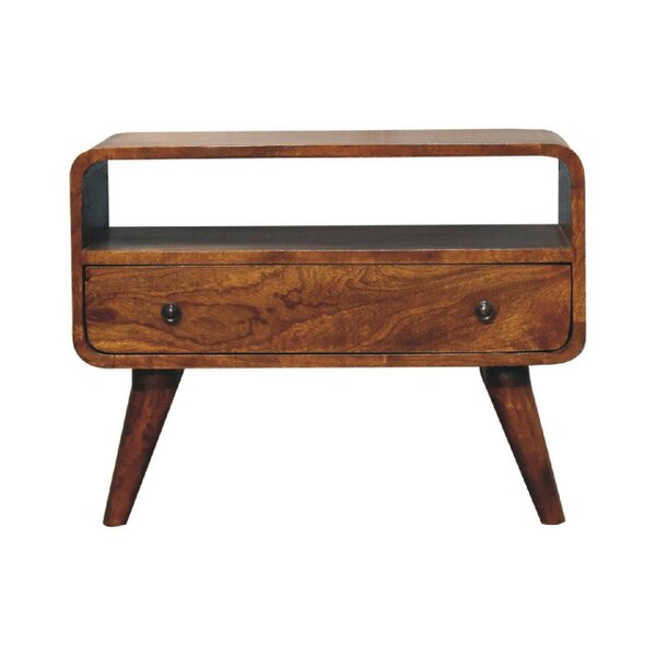 Wyld Haus Olbia Small Chestnut Mango Wood Curved TV Media Unit