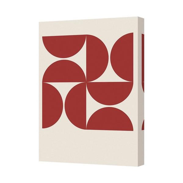 Benjamin Tate Design Canvas 7938 Geometric Red Circles Wall Art For Modern Home Decor