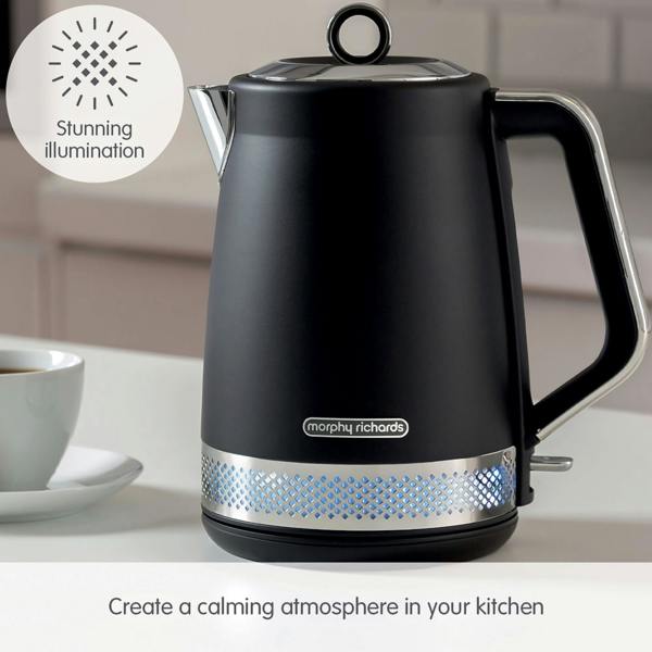 Morphy Richards 108020 Illumination 1.7L Electric Kettle with Rapid Boil - Black