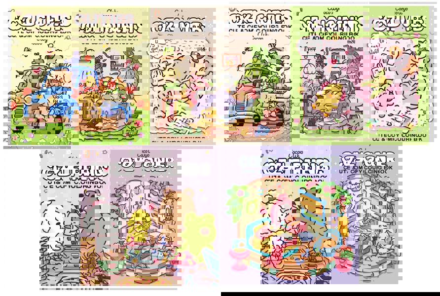 Coco Wyo Cozy Colouring Books 5 Books Set (Cozy Corner, Cozy Cuties, Cozy Friends, Cozy Vibes, Girl Moments)