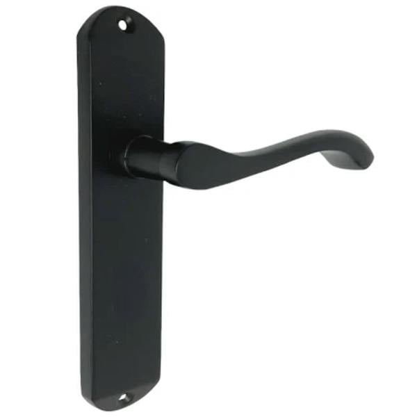 EDH Door Hardware Matt Black Cadenza Victorian Scroll Door Handles – 1, 3 & 5 Pair Packs – 178mm x 38mm