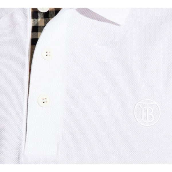 Burberry Branded Circle Logo White Polo Shirt