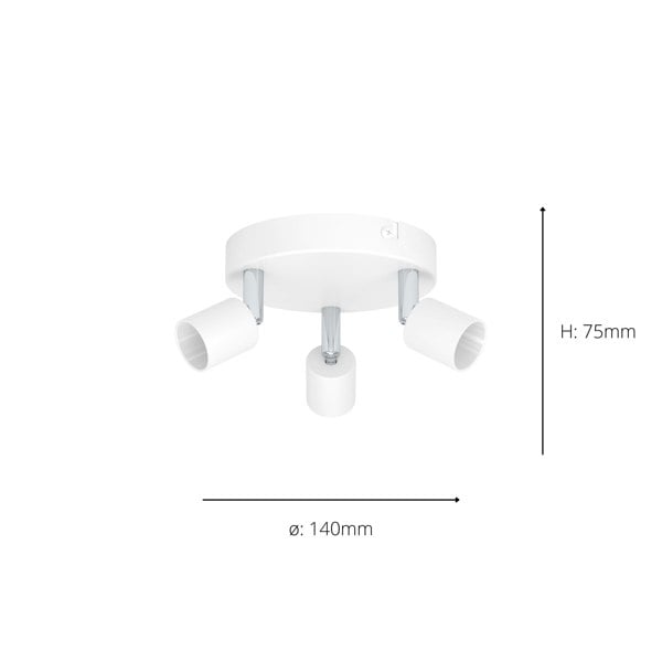 EGLO Basic Stecci-E White Plastic Eco-Friendly 3-Light Spotlight