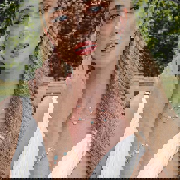 271N014404925 Mother of Pearl Slice Chain Necklace in Rose Gold Plated Silver 4