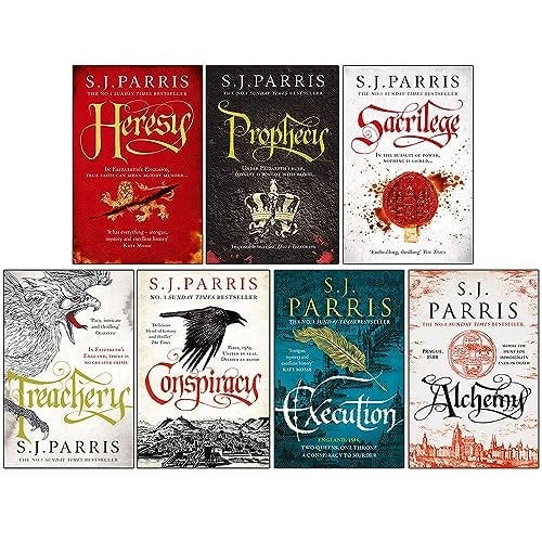 Giordano Bruno Series 7 Books Collection Set by S. J. Parris (Heresy, Prophecy, Sacrilege, Treachery, Conspiracy, Execution and Alchemy)