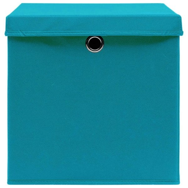 Berkfield Storage Boxes with Lids 4 pcs Baby Blue 32x32x32 cm Fabric