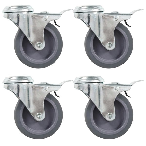 Berkfield 8 pcs Bolt Hole Swivel Casters 75 mm