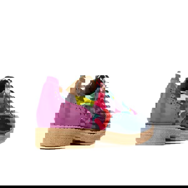 Embassy London The Artist - Navy & Pink & Infinity - Women's leather lace-up shoe with brogue detailing