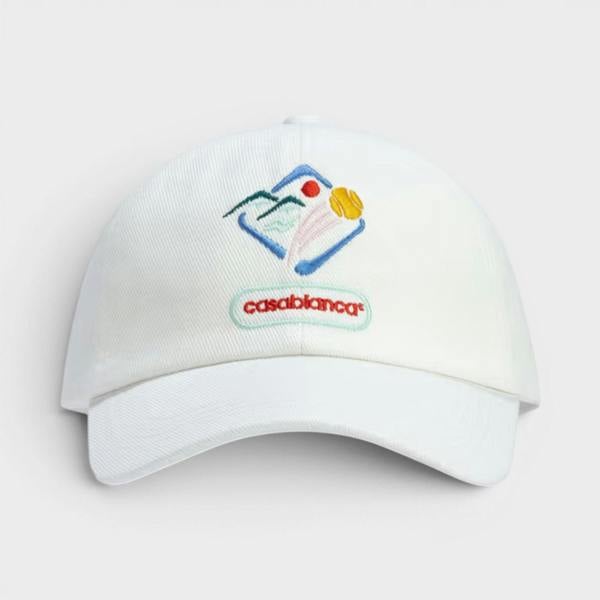 Casablanca Montagne Sportif Embroidered Cap White