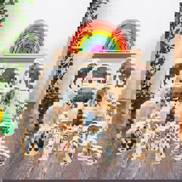 tickit Wooden Wild Animal Blocks