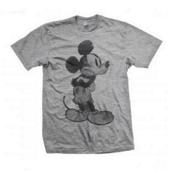 Disney Unisex Adult Mickey Mouse Sketch T-Shirt - Grey