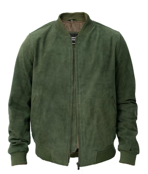 Infinity Leather Mens Retro Goat Suede Varsity Leather Bomber Jacket-Athens