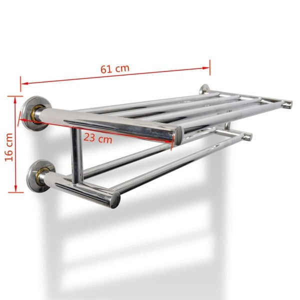 Berkfield Stainless Steel Towel Rack 6 Tubes