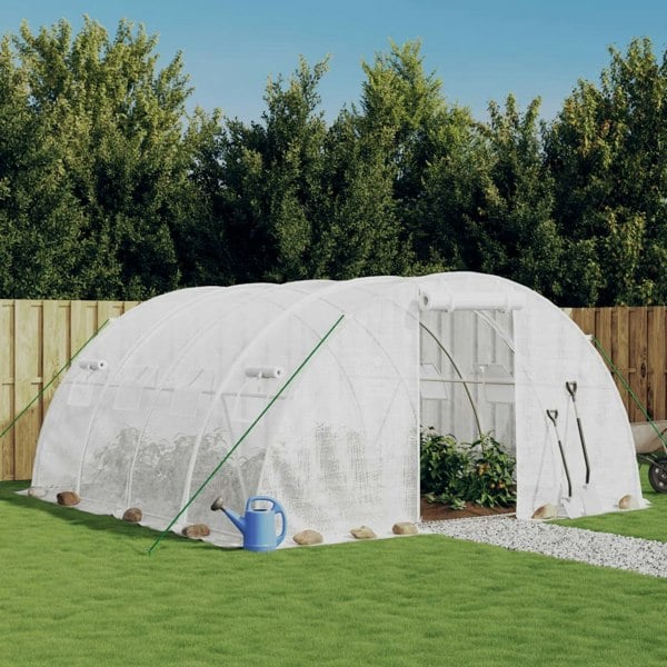 Berkfield Greenhouse with Steel Frame White 16 m�__ 4x4x2 m