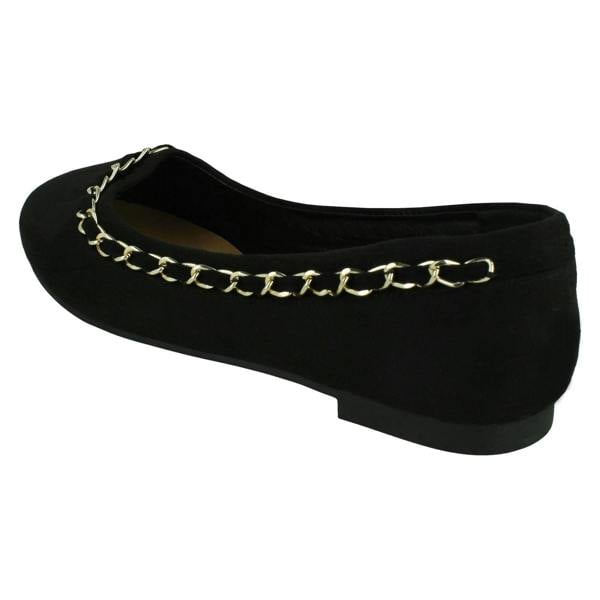 Spot On Ladies Spot On Chain Trim Ballerinas F80550